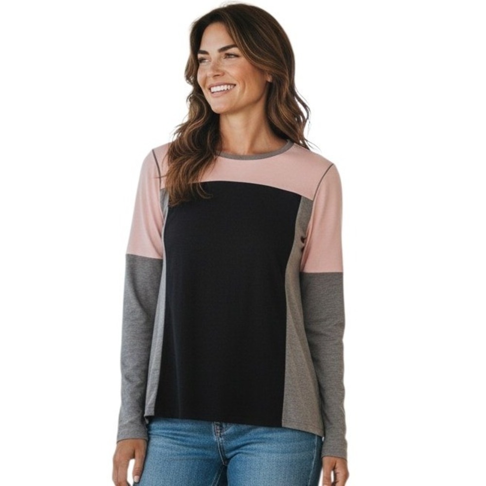Vince Women's size Large Preppy Casual Office Classy Colorblock Lightweight Top